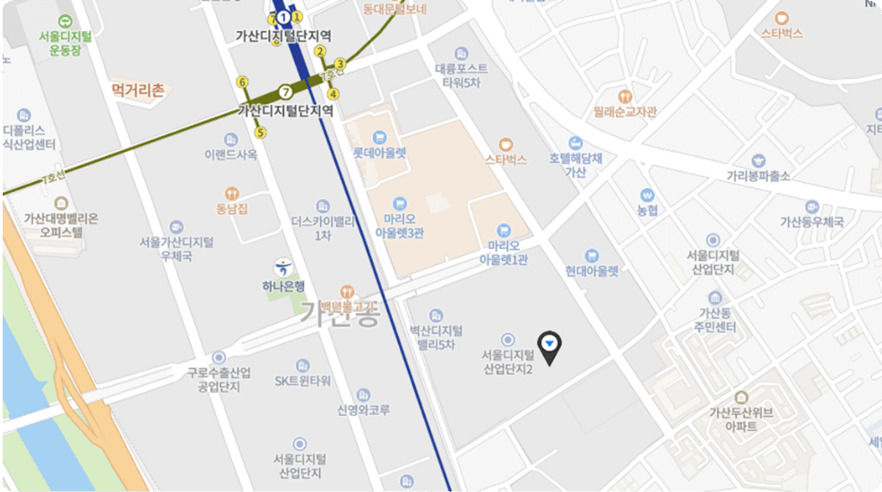 가산센터 지도